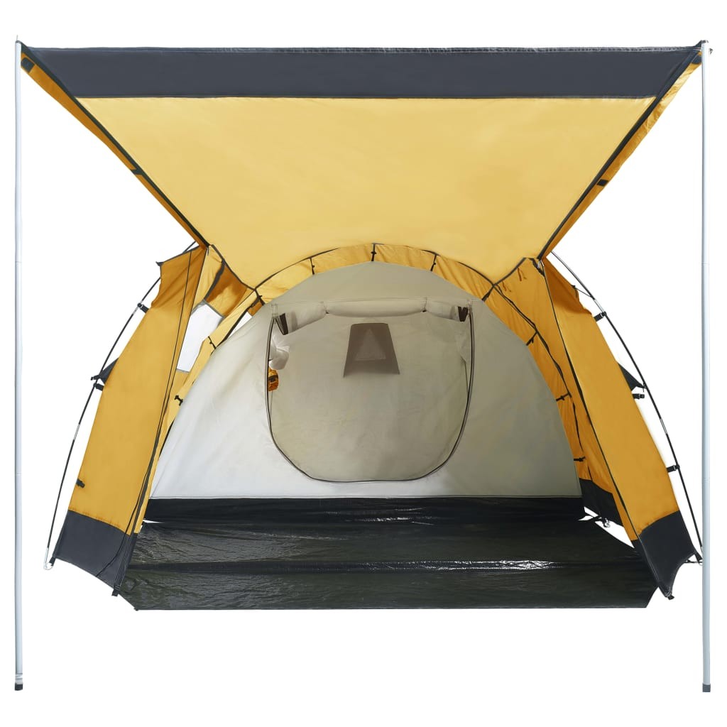 Tunnel Camping Tent 4 Person Yellow
